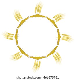 Vector Wheat Icon Set Isolated on White Backgroud