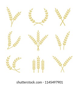 Vector wheat icons with various style on white background