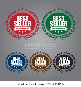 Vector : Wheat Laurel Wreath Best Seller 100% Guaranteed Label, Sticker or Icon 