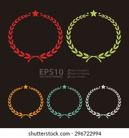 Vector : Wheat Laurel Wreath Icon, Label, Sticker, Banner, Sign or Label
