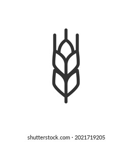 Vector wheat line icon. Symbol in trendy outline style. Vector illustration isolated on a white background. 