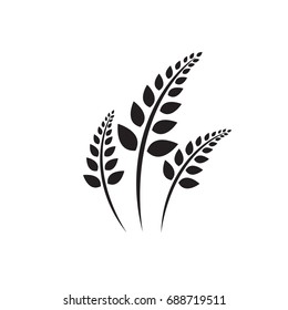 vector wheat silhouette logo template