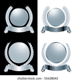 vector wheat with silver medallion