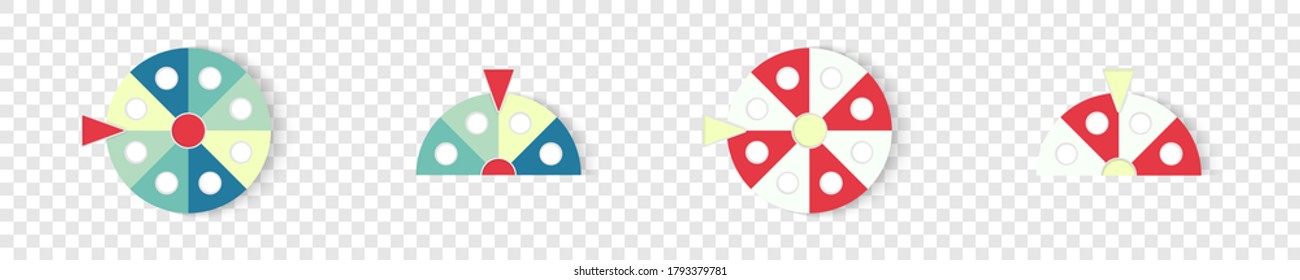Vector wheel fortune. Lottery wheel collection. Vector illustration 