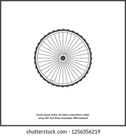 Vector wheel icon illustration on white isolated background. Layers grouped for easy editing illustration. For your design. 