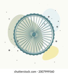 Vector wheel icon on multicolored background