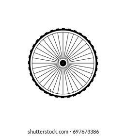 Vector wheel icon on white background