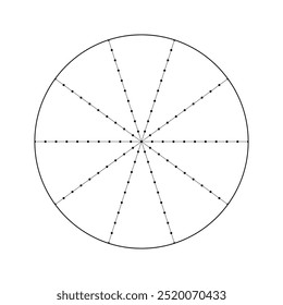 Infografía del diagrama de análisis de la rueda de Vector de la vida. Gama de necesidades de diez sectores para el planificador diario, diario, cuaderno