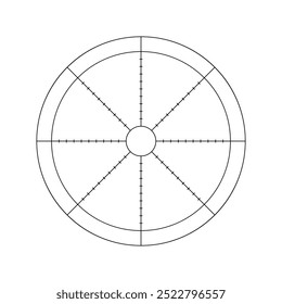 Infografía del diagrama de análisis de la rueda de Vector de la vida. Gama de necesidades de ocho sectores para el planificador diario, diario, cuaderno