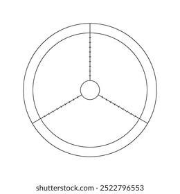 Vector wheel of life balance, range of needs from three sectors. Round diagram for daily planner, journal, notebook