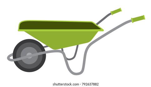Vector Wheelbarrow isolated on white background.