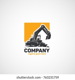 Vector wheeled excavator logo
