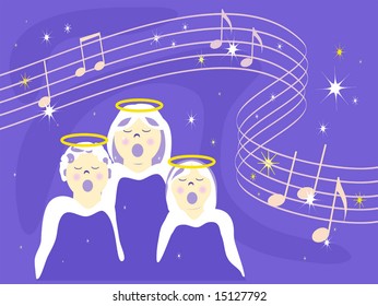 Vector When Angels Sing is hand drawn original artwork.