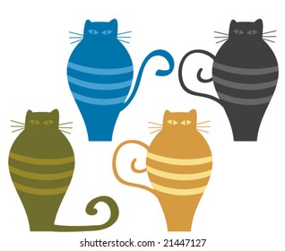Vector whimsical cats set design element