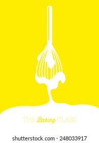 Vector whisk on yellow background.