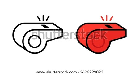 Vector Whistle Flat Illustration on White Background