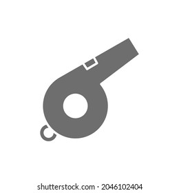 Vector whistle grey icon. Isolated on white background