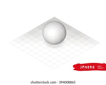 Vector white 3D sphere. Vector illustration.