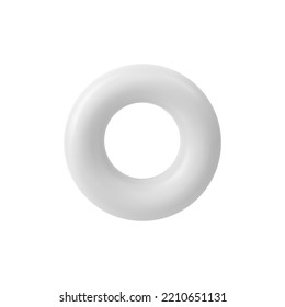 Vector white 3d torus shape. Realistic 3d object.