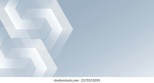 Vector white abstract background with dynamic wavy hexagon texture. suitable for wallpaper simple