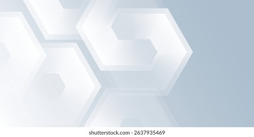 Vector white abstract background with dynamic wavy hexagon texture. suitable for wallpaper abstract simple design art
