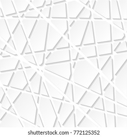 Vector white abstract background with geometric shapes. 3d pieces of paper.