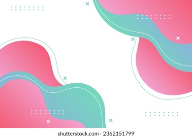 Vector white abstract background with pink and light blue color waves