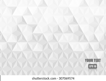 Vector : White abstract triangle texture background
