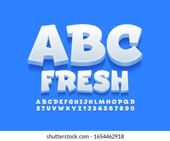Vector White Alphabet Letters and Numbers, Plyful modern Font