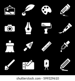 Vector white art icons set