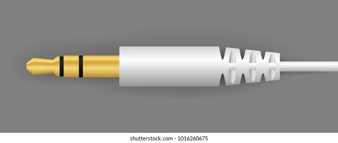 vector white audio connector able to connect with media player