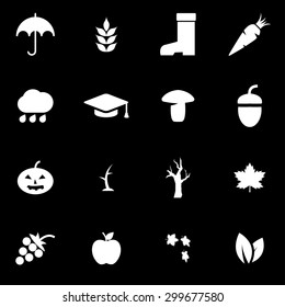 Vector white autumn icon set.
