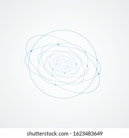  Vector white background with abstract circles and dots