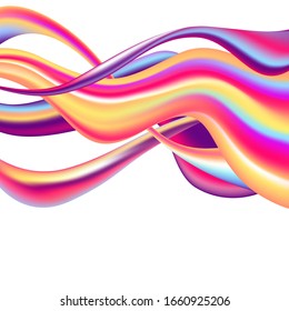 Vector white background with abstract colorful wavy shape for design projects