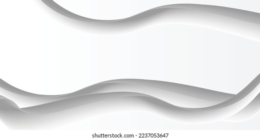 vector white background with abstract pattern of gray gradient color waves,