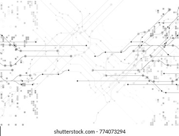 Vector White Background Abstract Technology Communication Data Science