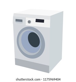vector, white background, appliances for home, washing machine