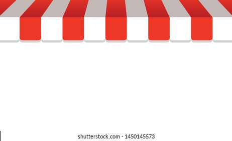 Vector white background with awning top and empty space
