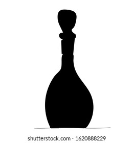vector, white background, black silhouette carafe