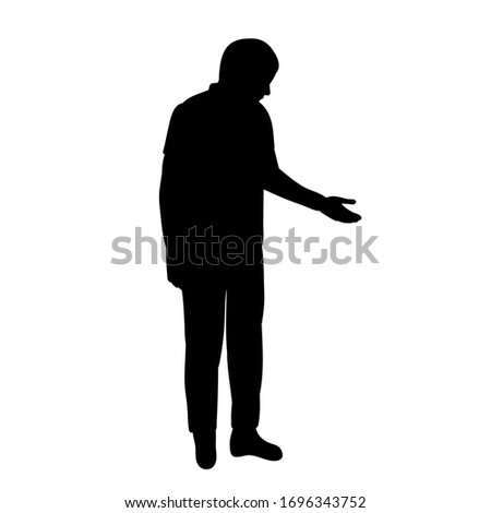 vector, white background, black silhouette man