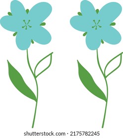 Vector white background with blue hand drawn daisy