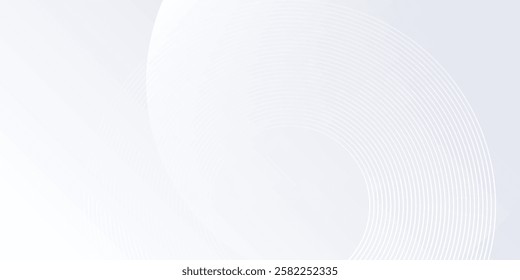 Vector white background with white circle lines. Digital future technology concept illustration art abstract nice