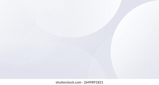 Vector white background with white circle lines. Digital future technology concept background