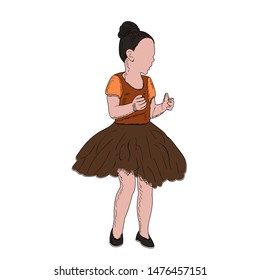 vector, white background, color sketch of a child