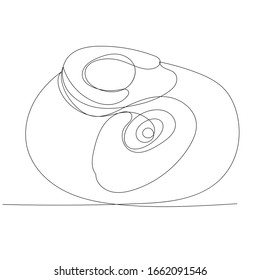 vector, white background, continuous line drawing, avocado