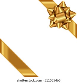 Vector White Background With Gold Bow