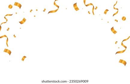 Vector white background with golden confetti