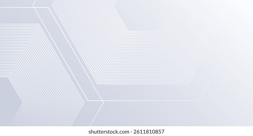 Vector white background with gradient color and artistic dynamic hexagon decoration abstract