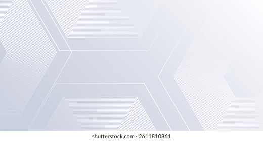Vector white background with gradient color and artistic dynamic hexagon decoration abstract simple design