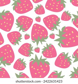 fresas de fondo blanco vectorial estampadas a mano sin soldadura patrón perfecto para papel de envoltura, invitaciones, té alto, placas de papel, servilletas, papel estacionario, papel tapiz, proyectos, tela